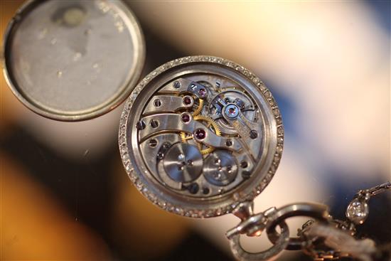 French Belle Epoque watch, with diamond set necklace & brooch attachment.